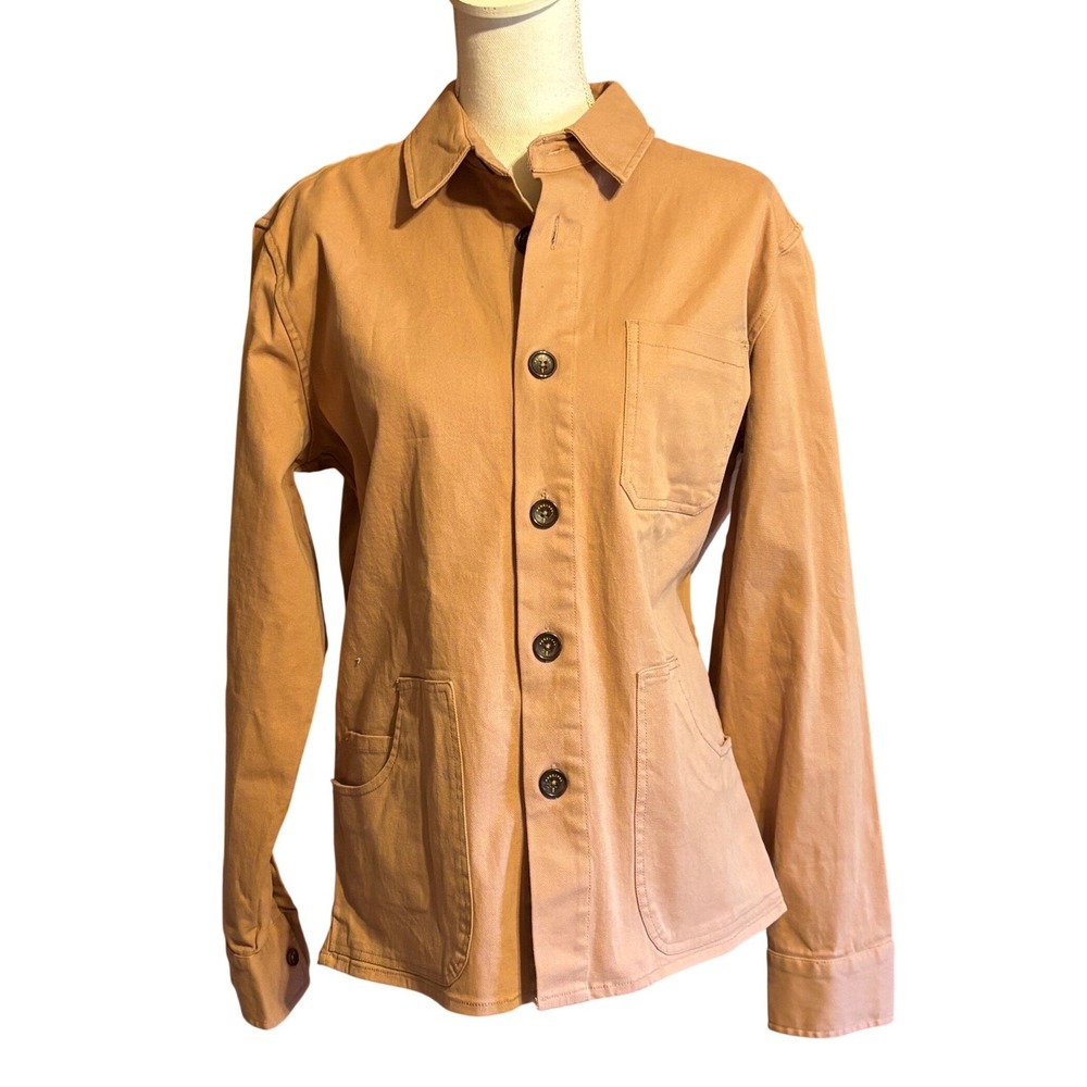 Percival Cotton Twill Overshirt Tan Workwear Chore Jacket Utility Medium